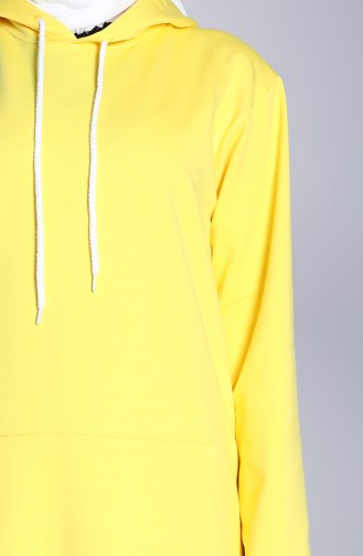 Kapüşonlu Sweatshirt 20045-03 Limon Sarısı
