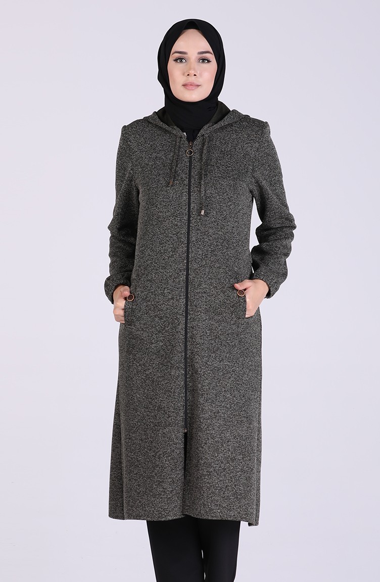buyuk beden kapusonlu spor kap 5031a 04 haki sefamerve