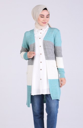 Blau Strickjacke 1477-04