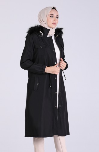 معطف طويل أسود 4053-02