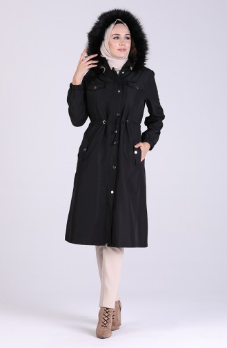 معطف طويل أسود 4053-02
