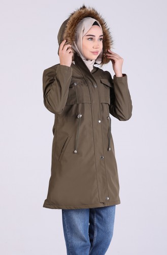 Coat with Pockets 9052-01 Haki 9052-01