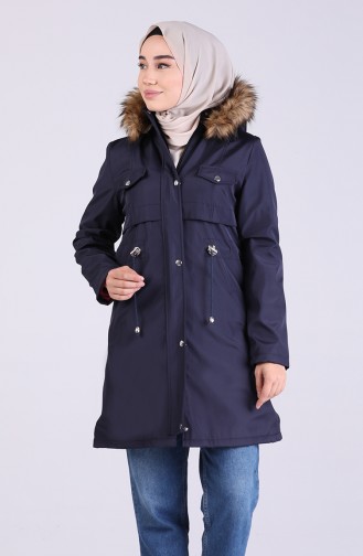 Jacket with Pockets 9052-07 Navy Blue 9052-07