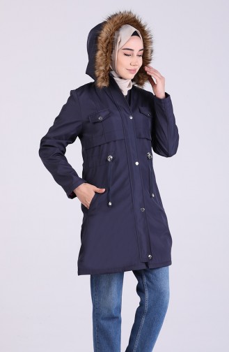 Jacket with Pockets 9052-07 Navy Blue 9052-07