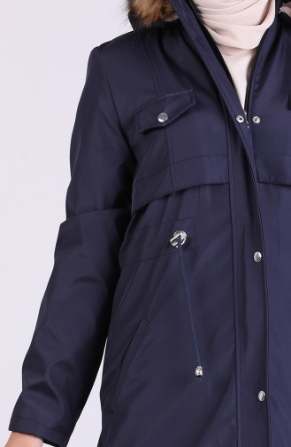 Jacket with Pockets 9052-07 Navy Blue 9052-07