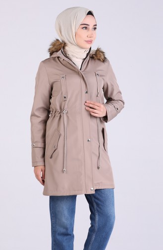 Beige Coats 9053-07