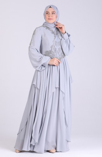 Habillé Hijab Gris 8027-04