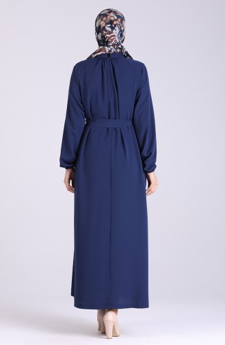 Belted Dress 1324-02 Navy Blue 1324-02