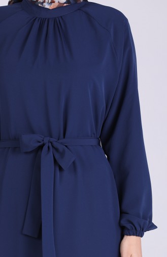 Navy Blue İslamitische Jurk 1324-02