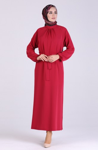 Belted Dress 1324-05 Burgundy 1324-05