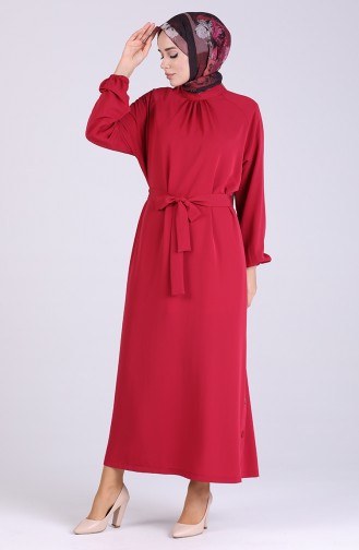 Belted Dress 1324-05 Burgundy 1324-05