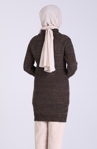Pullu Tunik 4226-02 Kahverengi