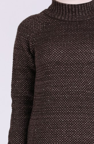 Pullu Tunik 4226-02 Kahverengi
