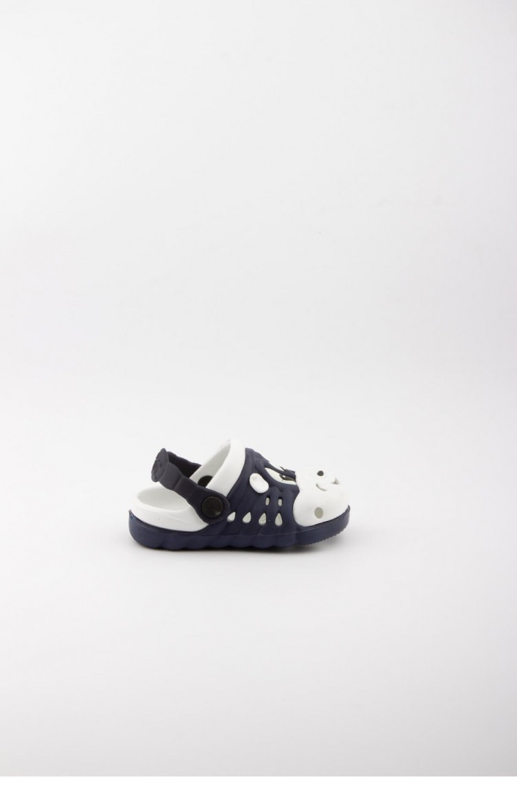 navy blue and white sandals