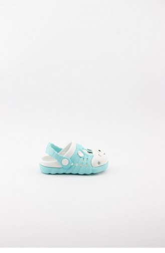 Sea Green Kid s Slippers & Sandals 1749.SU YEŞİLİ-BEYAZ
