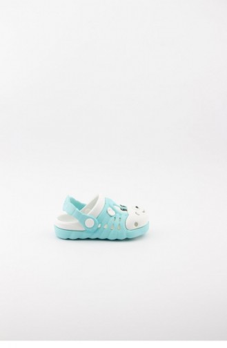 Sea Green Kid s Slippers & Sandals 1749.SU YEŞİLİ-BEYAZ