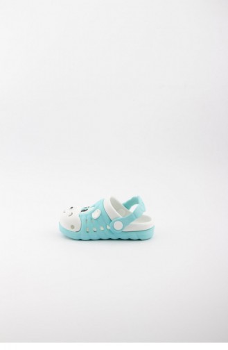 Sea Green Kid s Slippers & Sandals 1749.SU YEŞİLİ-BEYAZ