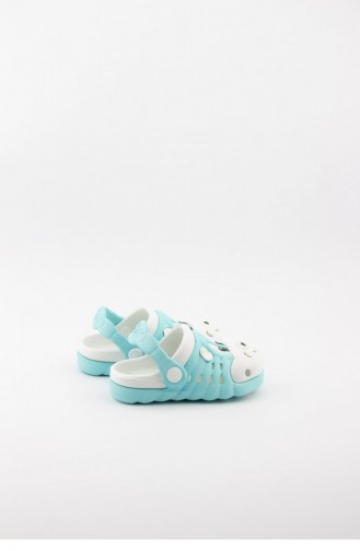 Sea Green Kid s Slippers & Sandals 1749.SU YEŞİLİ-BEYAZ