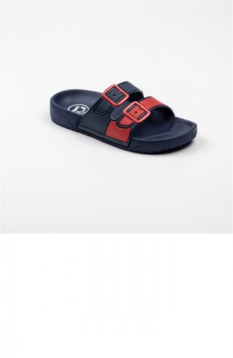 Navy Blue Summer Slippers 3206.LACIVERT-KIRMIZI