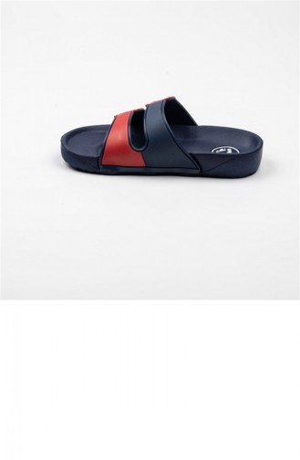 Navy Blue Summer Slippers 3206.LACIVERT-KIRMIZI