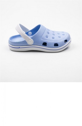 Light Blue Summer Slippers 2648.AÇIK MAVİ - BEYAZ