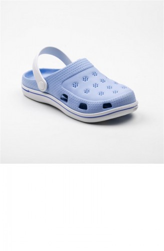 Light Blue Summer Slippers 2648.AÇIK MAVİ - BEYAZ