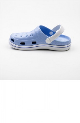 Light Blue Summer Slippers 2648.AÇIK MAVİ - BEYAZ