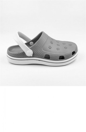 Gray Summer Slippers 2648.GRI-BEYAZ