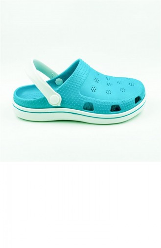 Turquoise Summer slippers 2648.TURKUAZ - BEYAZ