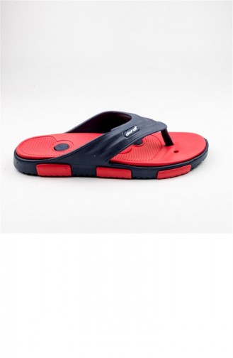 Navy Blue Summer Slippers 1774.LACIVERT-KIRMIZI