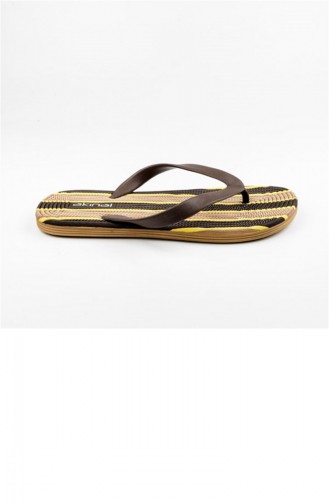 Brown Summer slippers 2900.KAHVE-CAMEL