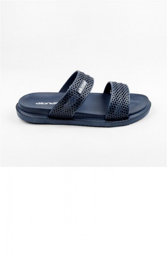 Navy Blue Summer Slippers 1737.LACİVERT