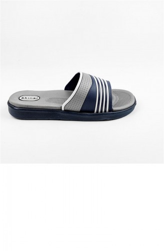 Navy Blue Summer Slippers 1750.LACİVERT - GRİ