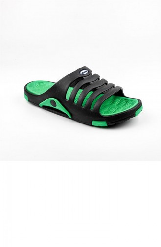Green Summer Slippers 2647.SİYAH - YEŞİL