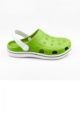 Pistachio Green Summer slippers 2649.FISTIK YESIL-BEYAZ
