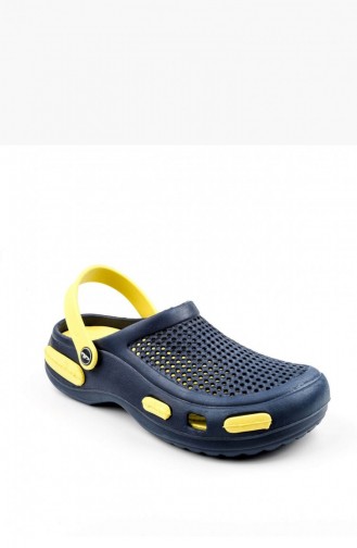 Yellow Summer slippers 1490.LACİVERT - SARI