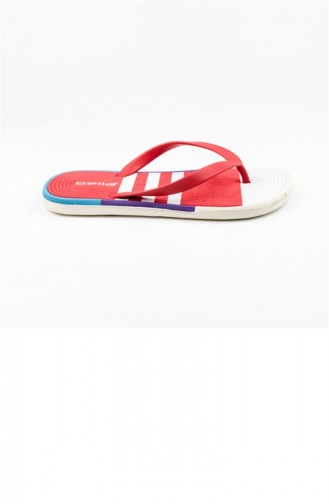 Red Summer slippers 2862.KIRMIZI-BEYAZ