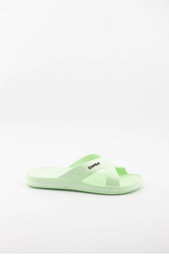 Green Summer Slippers 1508.FLORASAN YEŞİL