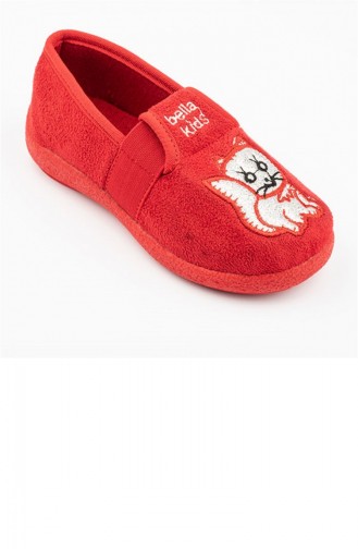 Chaussons Enfant Rouge 2989.KIRMIZI