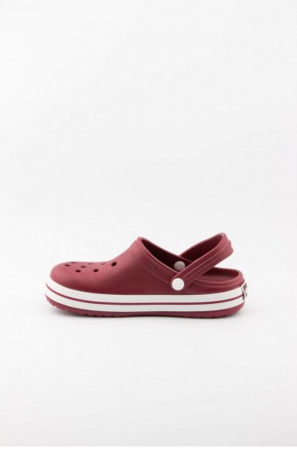 Claret Red Summer Slippers 3464.MM BORDO-BEYAZ-BORDO