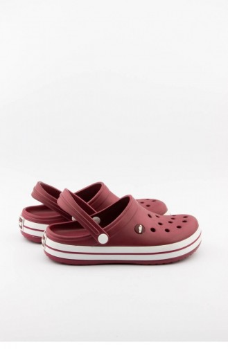 Claret red Summer slippers 3464.MM BORDO-BEYAZ-BORDO