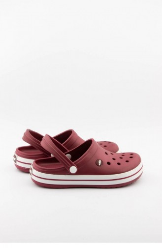 Claret Red Summer Slippers 3464.MM BORDO-BEYAZ-BORDO