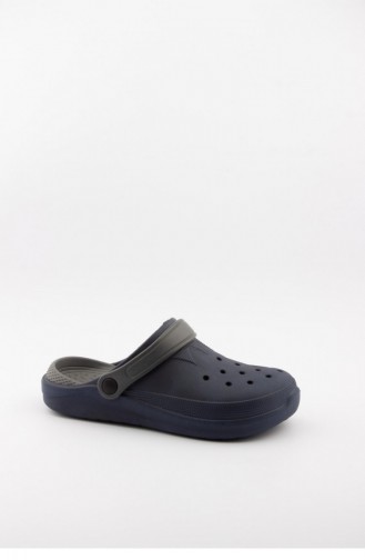 Navy Blue Summer Slippers 3474.MM LACIVERT-GRI