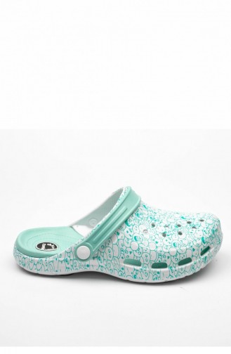 Green Summer slippers 3517.MM BEYAZ-MINT