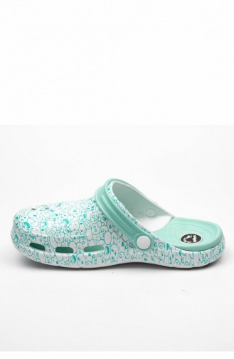 Green Summer slippers 3517.MM BEYAZ-MINT