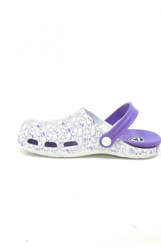 Purple Summer slippers 3517.MM MOR-BEYAZ