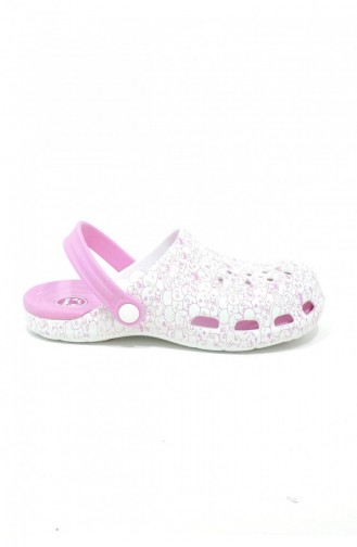 White Summer slippers 3517.MM PEMBE-BEYAZ