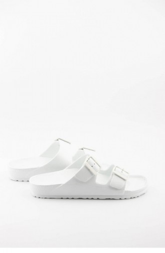 White Summer slippers 3380.BEYAZ