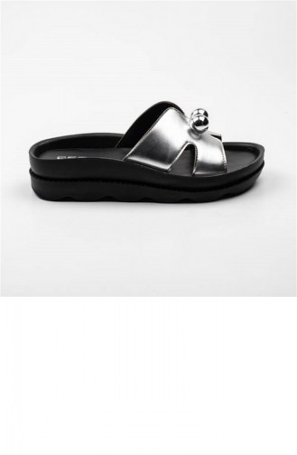 Silver Gray Summer Slippers 3326.GUMUS