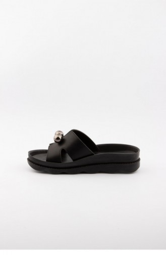 Black Summer Slippers 3326.SIYAH